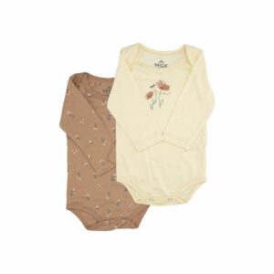 Body Bebé Niña Manga Larga Flores Rosado MGX BABY