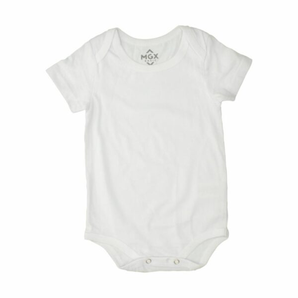 Body Bebé Unisex Manga Corta Organic Blanco MGX BABY - Imagen 2