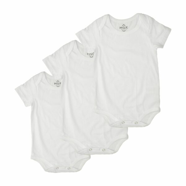 Body Bebé Unisex Manga Corta Organic Blanco MGX BABY - Imagen 7