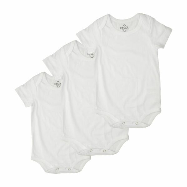 Body Bebé Unisex Manga Corta Organic Blanco MGX BABY