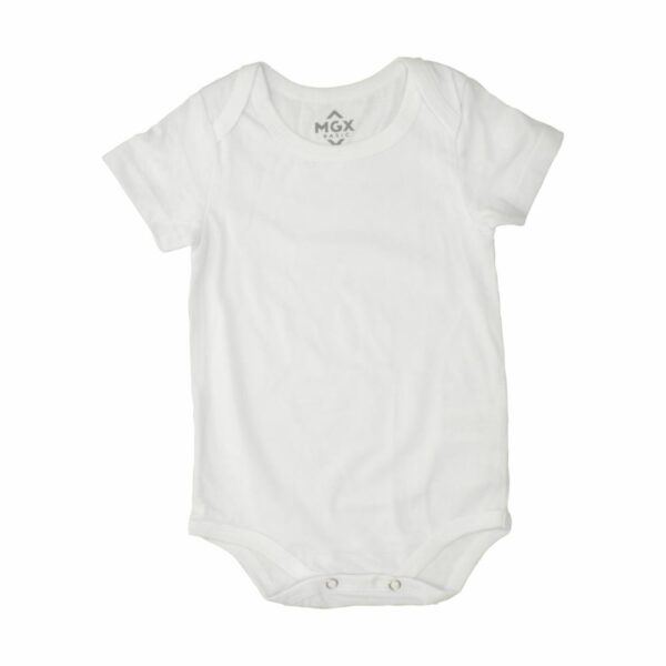 Body Bebé Unisex Manga Corta Organic Blanco MGX BABY - Imagen 2