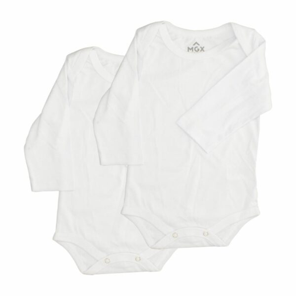Body Bebé Unisex Manga Larga Organic Blanco MGX BABY