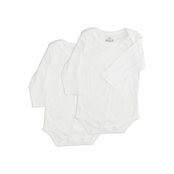 Body Bebé Unisex Manga Larga Organic Blanco MGX BABY