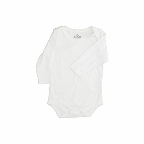 Body Bebé Unisex Manga Larga Organic Blanco MGX BABY - Imagen 2