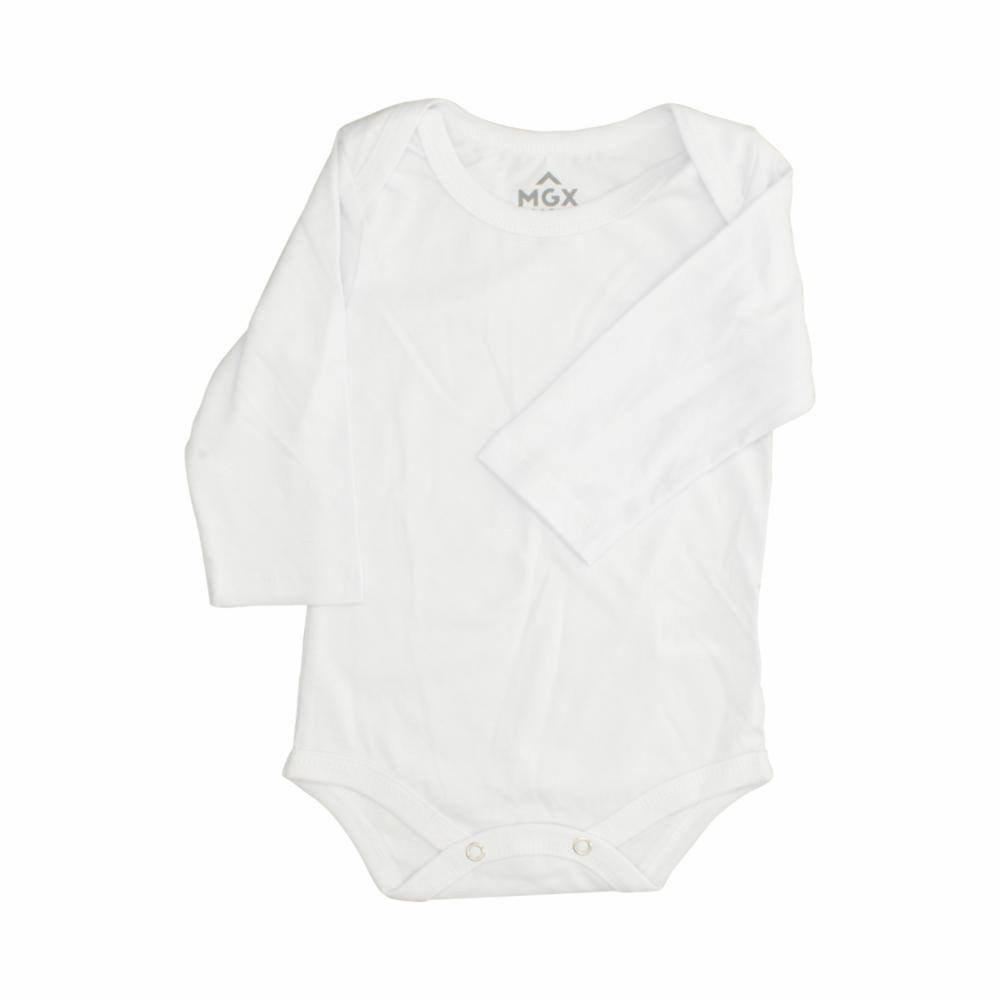 Body Bebé Unisex Manga Larga Organic Blanco MGX BABY - Imagen 2
