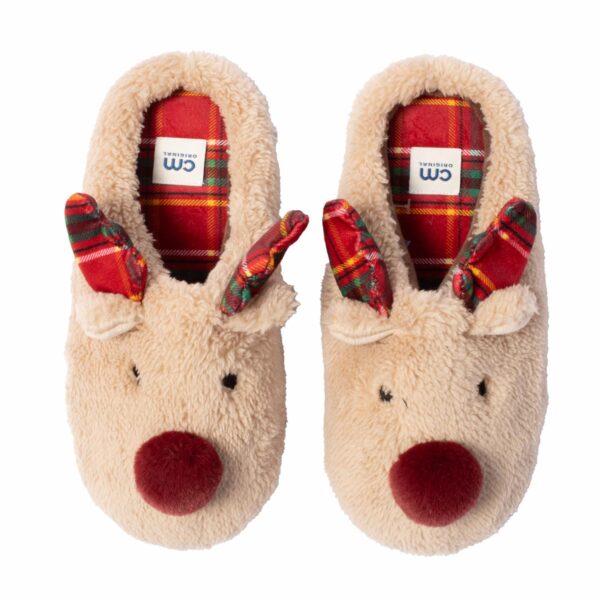Pantuflas Navideña De Reno CM ORIGINAL - Imagen 2