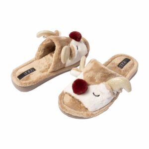 Pantuflas Navideña Abierta Reno CM ORIGINAL