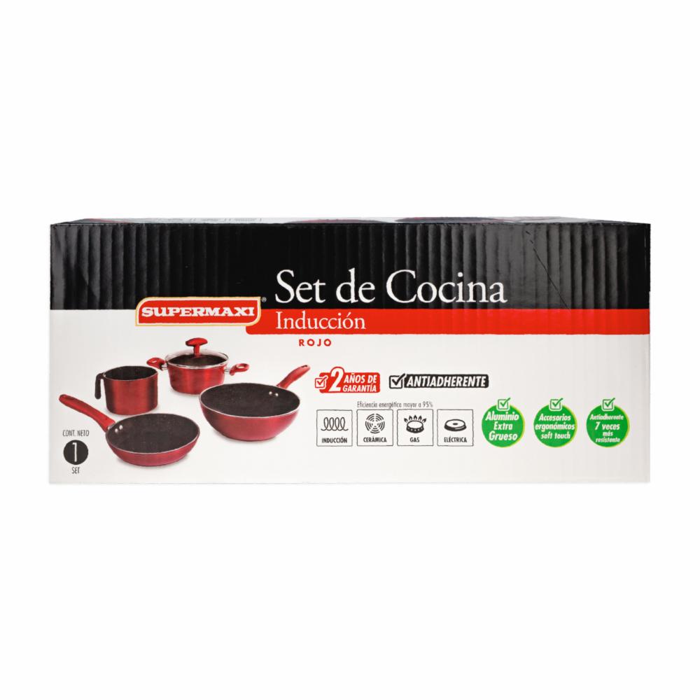 Set De Sartenes Y Ollas De Inducción Color Rojo SUPERMAXI 6 Piezas - Imagen 7