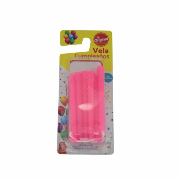 Vela Torneada Fucsia LA ORIGINAL X 10 Uds