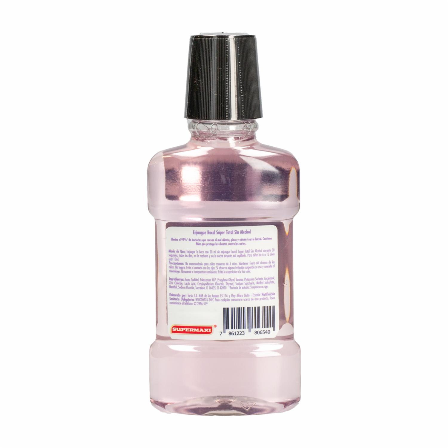 Enjuague  Bucal Super  Total Sin Alcohol SUPERMAXI 250 ML