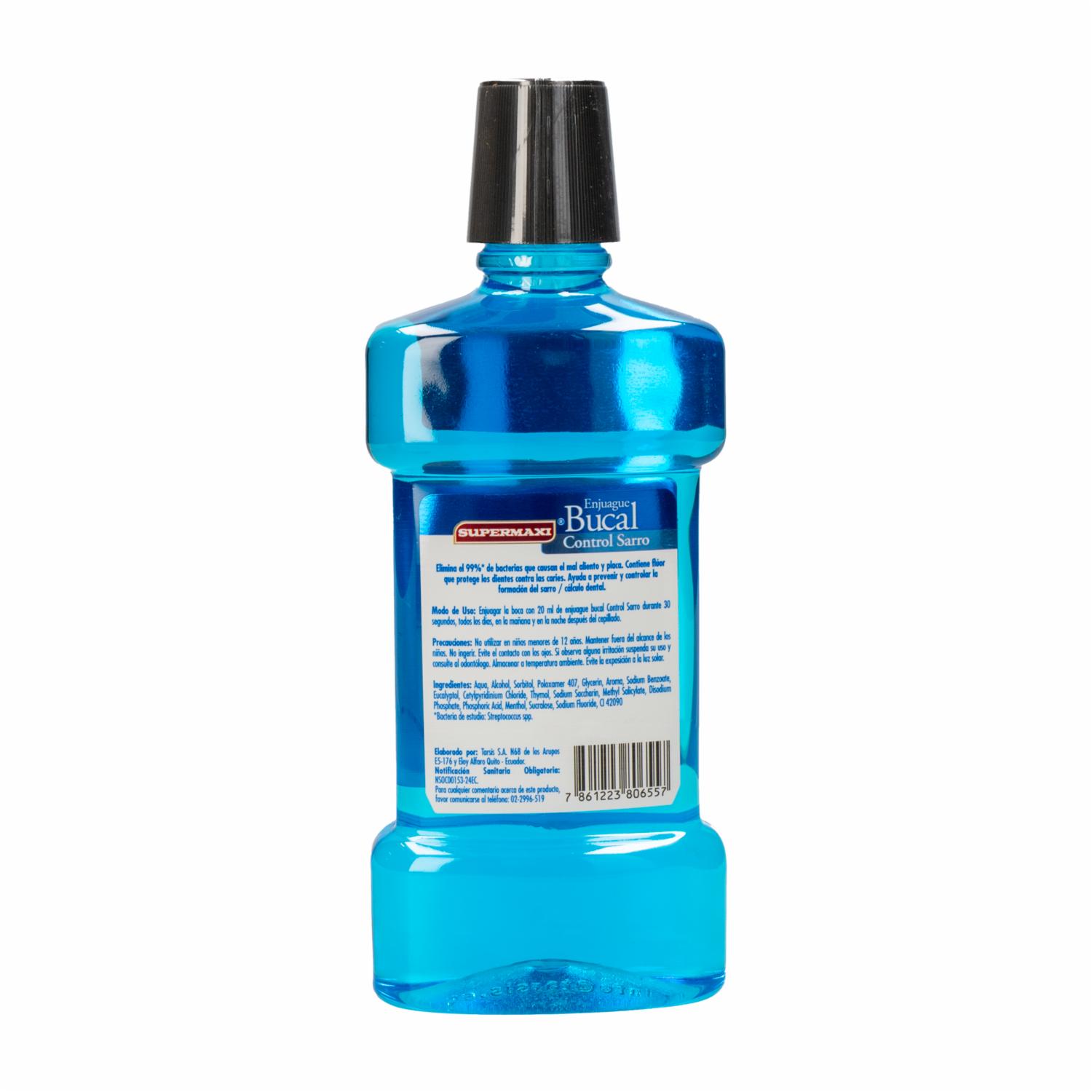 Enjuague Bucal Control De Sarro Sabor A Menta SUPERMAXI 500 Ml - Imagen 2