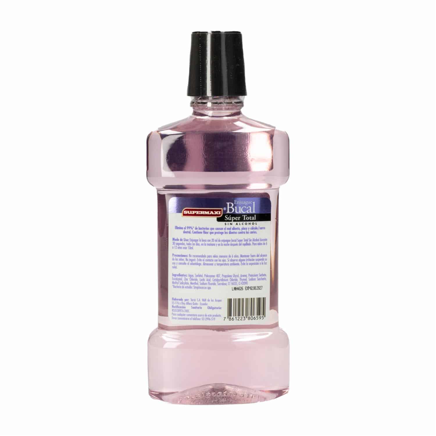 Enjuague Bucal Super Total Sin Alcohol SUPERMAXI 500 ML - Imagen 2
