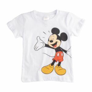 Camiseta Para Niño Manga Corta Blanca  Diseño Mickey DISNEY