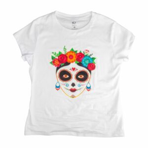 Camiseta Cuello Redondo Halloween Auto Luz CATRINA