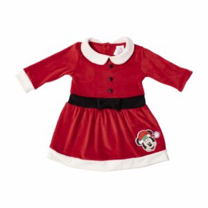 Vestido Navideño Manga Larga Con Panty Y Gorra Minnie DISNEY