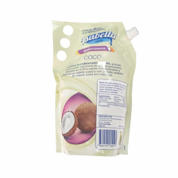 Rinse Acondicionador Capilar Pasión Coco ISABELLA 1000 Ml - Imagen 2