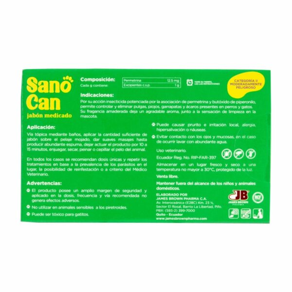Jabón Para Mascotas Medicado SANO CAN 80 G - Imagen 2