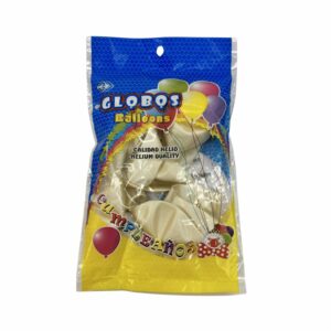 Globo N 9 Perla Blanco IMPOR.CUMPLEAÑOS X 10 Uds