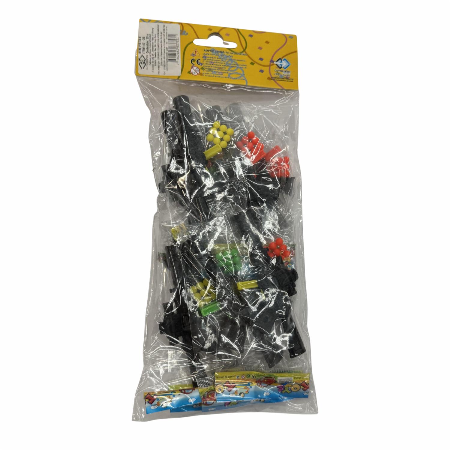 Mini Pistola Accesorio IMPORTADORA CUMPLEAÑOS X 20 Uds