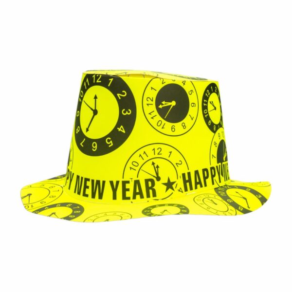 Sombrero Negro Feliz Año IMPORTADORA CUMPLEAÑOS Unidad - Imagen 2