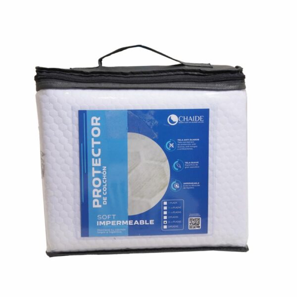Protector De Colchón Impermeable Panal Soft Blanco CHAIDE 2 Plazas Y Media