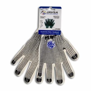 Guante De Color Crudo Puntos Pvc A JAVASA Unidad