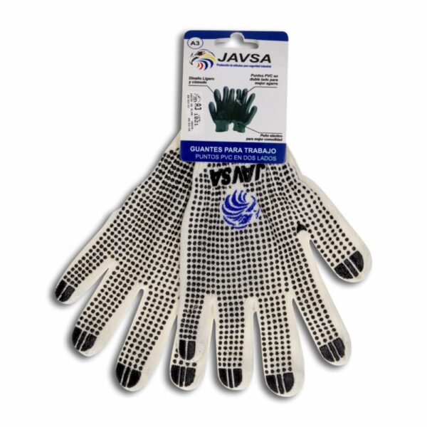 Guante De Color Crudo Puntos Pvc A JAVASA Unidad