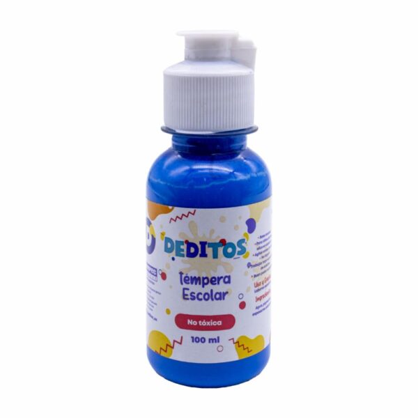 Tempera Escolar Deditos Frasco Color Azul DEDITOS 100Ml