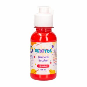 Tempera Escolar Deditos Frasco Color Rojo DEDITOS 100Ml