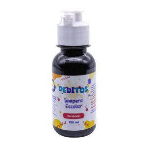 Tempera Escolar Deditos Frasco Color Negro DEDITOS 100Ml
