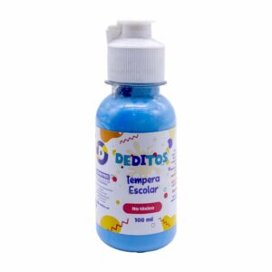 Tempera Escolar Deditos Frasco Color Celeste DEDITOS 100Ml