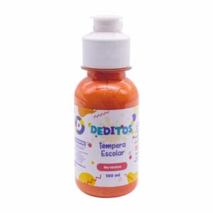 Tempera Escolar Deditos Frasco Color Naranja DEDITOS 100Ml