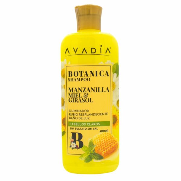 Shampoo Para Cabello Botánica Manzanilla Miel Y Girasol AVADIA 400 Ml