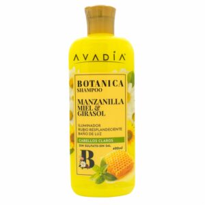 Shampoo Para Cabello Botánica Manzanilla Miel Y Girasol AVADÍA 400 Ml