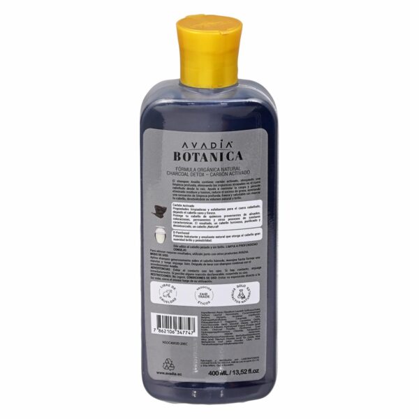 Shampoo Botánica Detox Carbón Activo AVADIA 400 Ml - Imagen 2