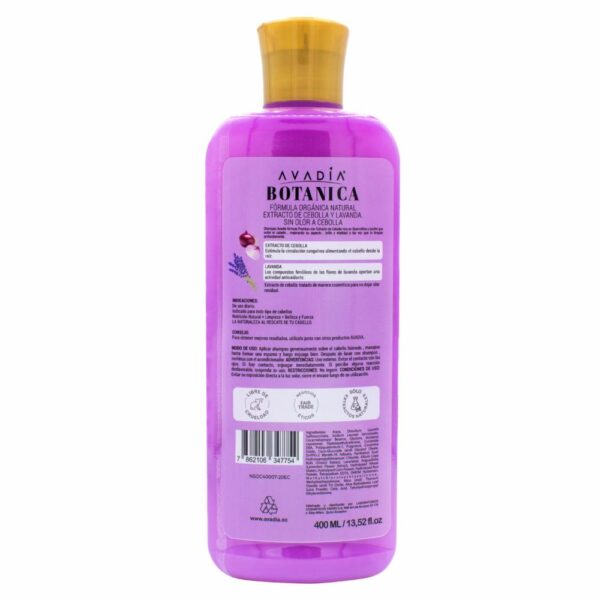 Shampoo Para Cabello Botánica Onions Extracto De Cebolla Y Lavanda AVADIA 400 Ml - Imagen 2