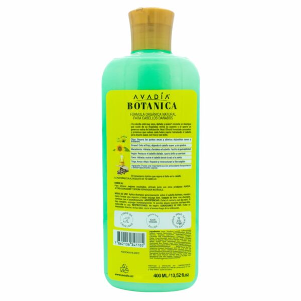 Shampoo Para Cabello Botánica Nutri Oils Oleos Místicos Y Proteínas AVADÍA 400 Ml - Imagen 2