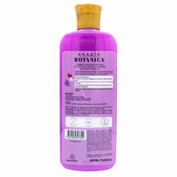 Acondicionador De Cabello Botánica Onions Extracto De Cebolla Y Lavanda AVADIA 400 Ml - Imagen 2