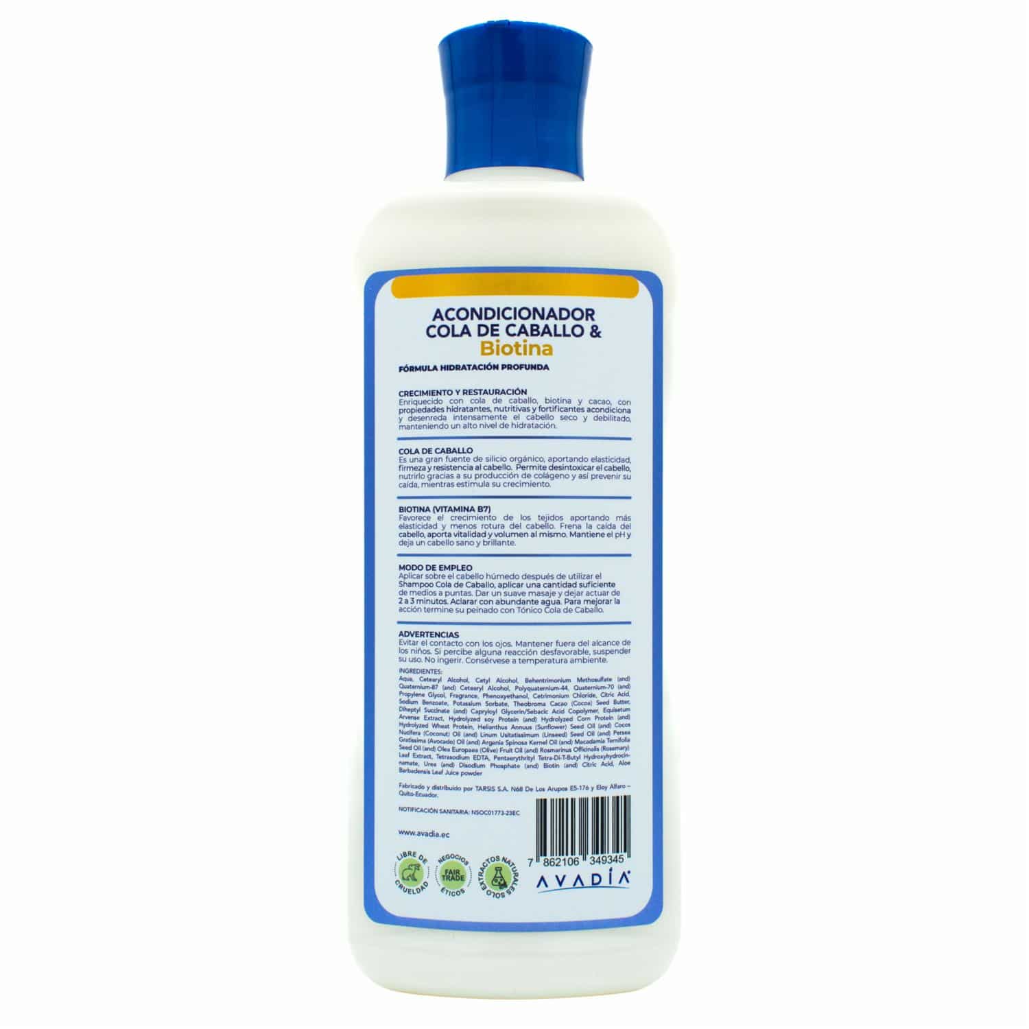 Acondicionador De Cabello Cola De Caballo & Biotina Crecimiento Acelerado AVADÍA 400 Ml - Imagen 2