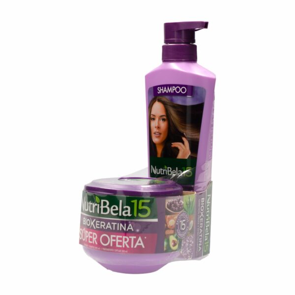 Pack De Shampoo Mas Tratamiento Con Biokeratina NUTRIBELA 10 700 Ml - Imagen 2