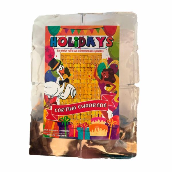 Cortina Decorativa De Fiestas Color Cuadrada Plata HOLIDAYS 1M*2M