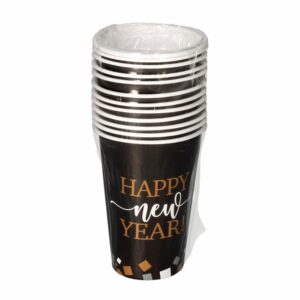 Vaso Happy New Year Black COLOR TOYS 12 X 7 Oz
