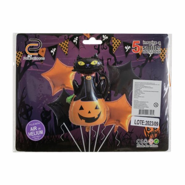 Bouquet De Globos Halloween Gato Negro COLOR TOYS 20 X 20 X 5 Cm