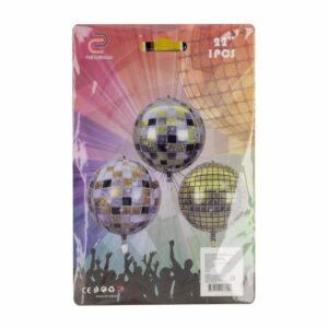 Globo Decoración Diseño Órbita Disco Plata Y Dorado CELLNEL 22"