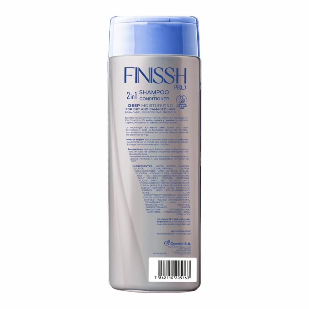 Shampoo Para Cabello 2 En 1 Deep Moisturizing FINISSH PRO 375 Ml - Imagen 2