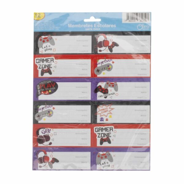 Membretes Escolares Diseño Video Juego OIMI X 12 Uds