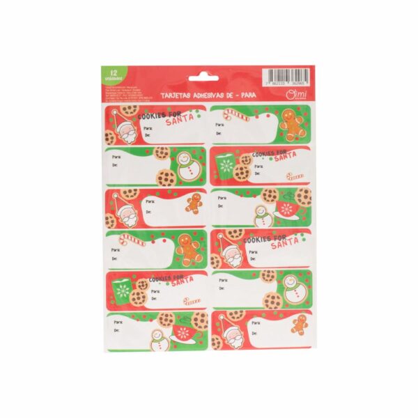 Tarjetas Adhesivas De Para Navidad x 12 Unidades OIMI 18cm x 24cm