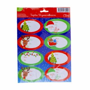 Tarjeta Adhesivas Navideñas De Para Funda 8 U. OIMI 18 Cm x 23Cm