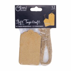 Etiquetas De Regalo Kraf Pequeña Funda OIMI X 12 Uds