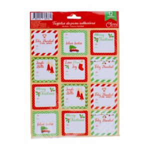 Tarjetas Adhesivas De Para Clásica Navidad OIMI X 12 Uds